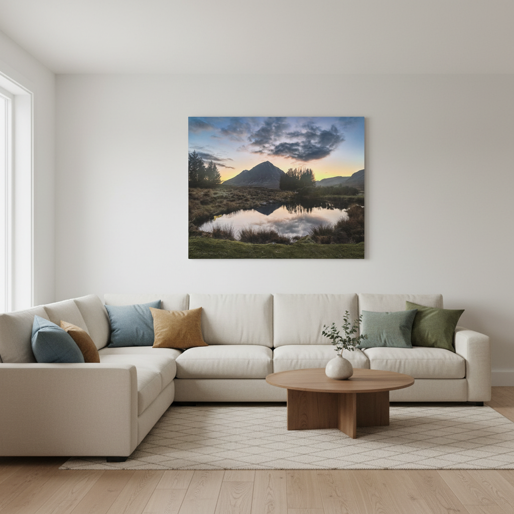 Glen Coe Sunset, Scottish Highlands – Canvas Print by Fergus King