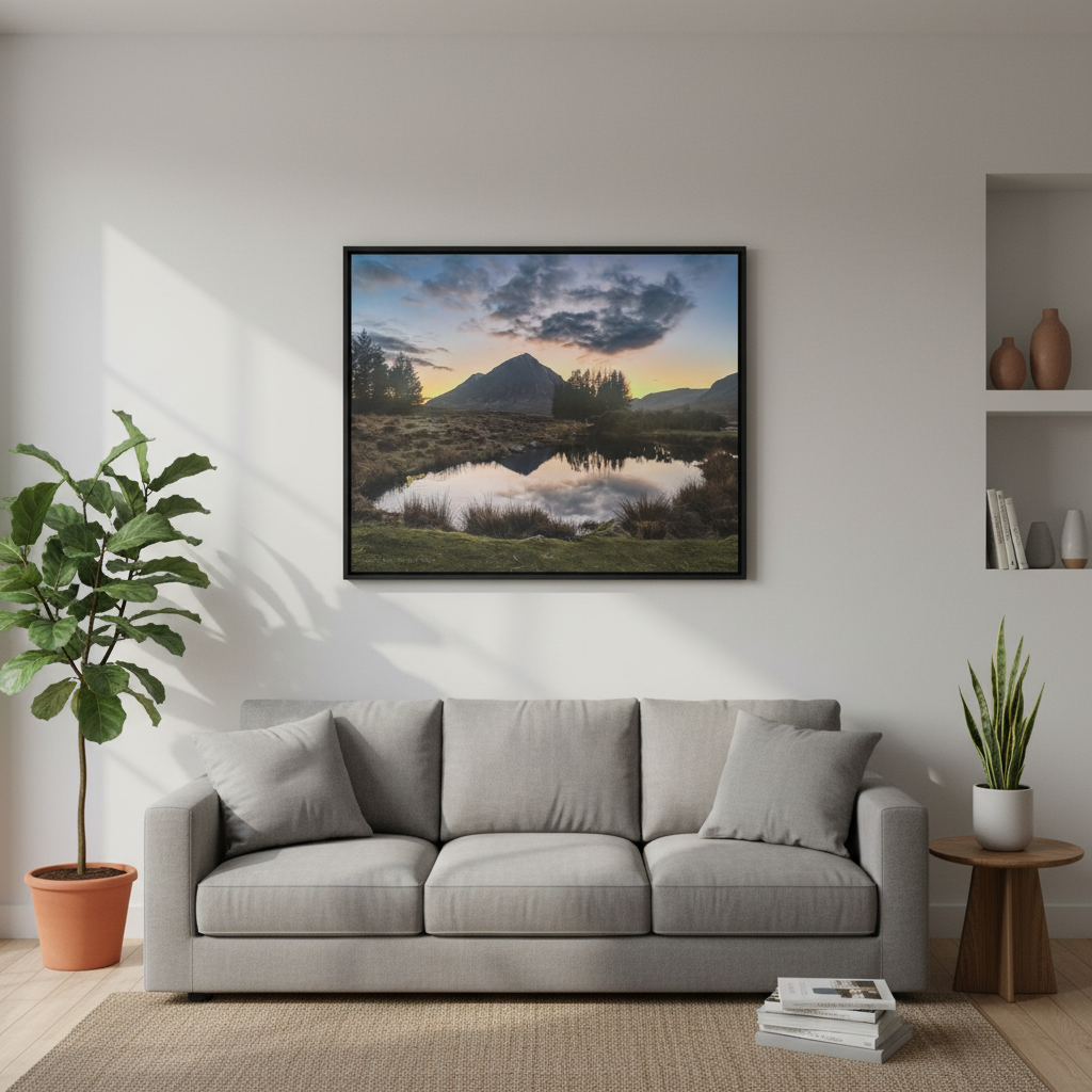 Glen Coe Sunset, Scottish Highlands – Canvas Print by Fergus King