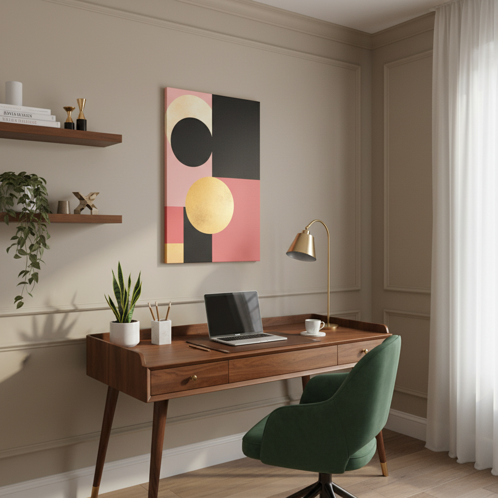 Golden Balance — Geometric Modern Wall Art