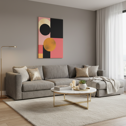 Golden Balance — Geometric Modern Wall Art