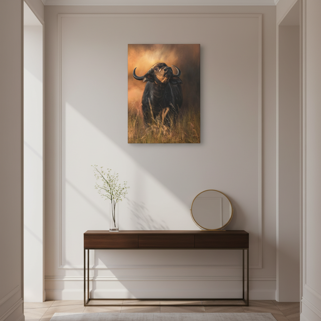 Cape Buffalo in Long Grass at Dusk – By Photographer Patsy Weingart