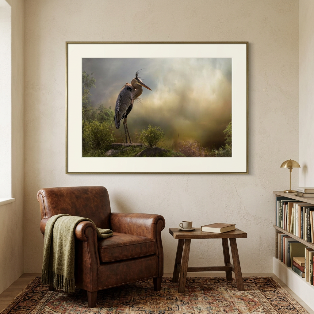 Heron at the Water's Edge Fine Art Print | By Photographer Patsy Weingart