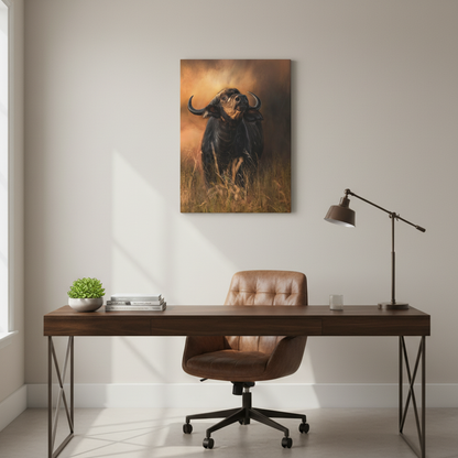 Cape Buffalo in Long Grass at Dusk – By Photographer Patsy Weingart