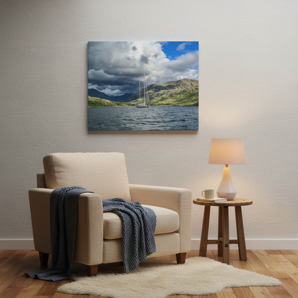 Inverie Sailboat canvas print – By photographer Fergus King
