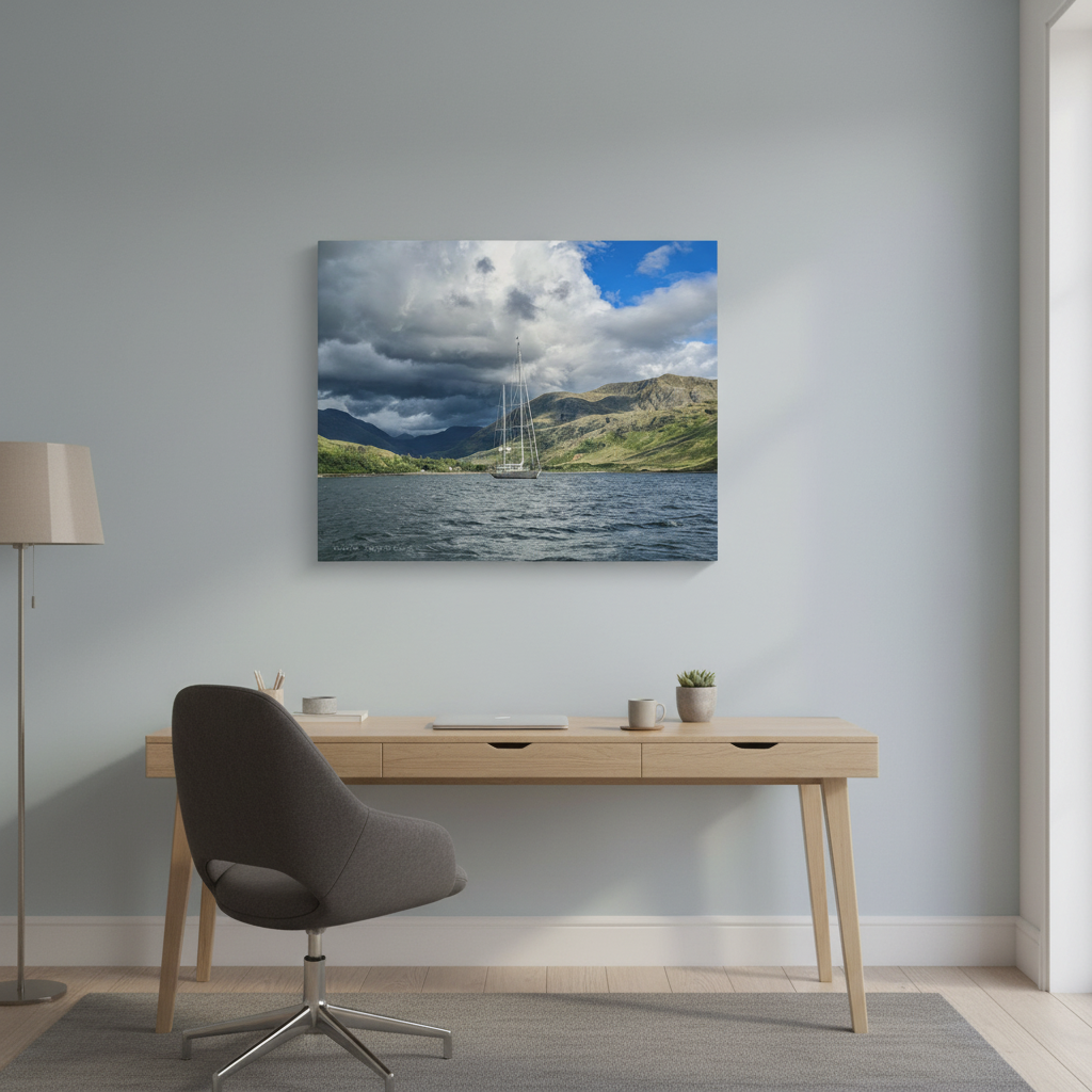 Inverie Sailboat canvas print – By photographer Fergus King