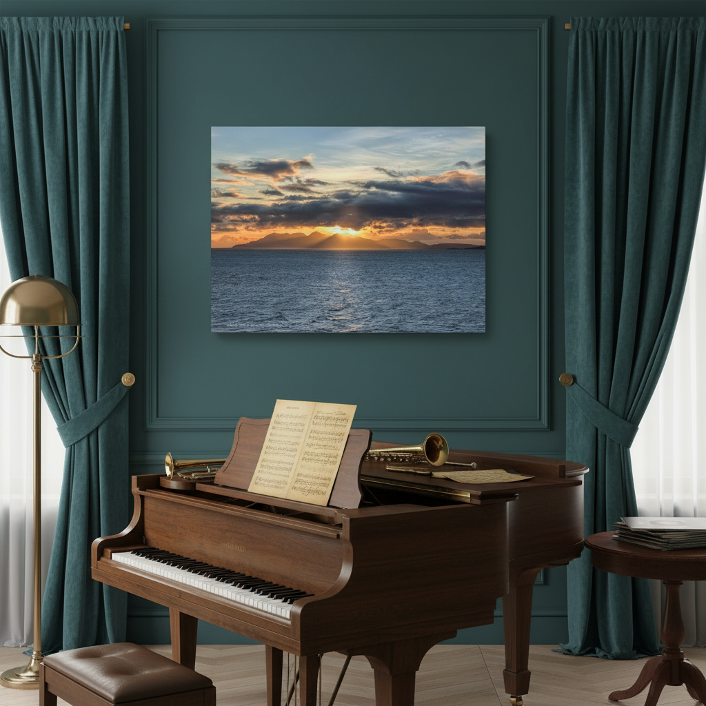 Isle of Rum Sunset Canvas Print – By Photographer Fergus King | Scottish Island Seascape Wall Art