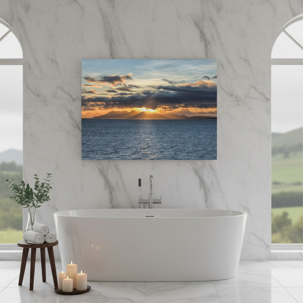 Isle of Rum Sunset Canvas Print – By Photographer Fergus King | Scottish Island Seascape Wall Art