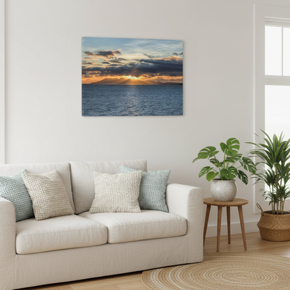 Isle of Rum Sunset Canvas Print – By Photographer Fergus King | Scottish Island Seascape Wall Art