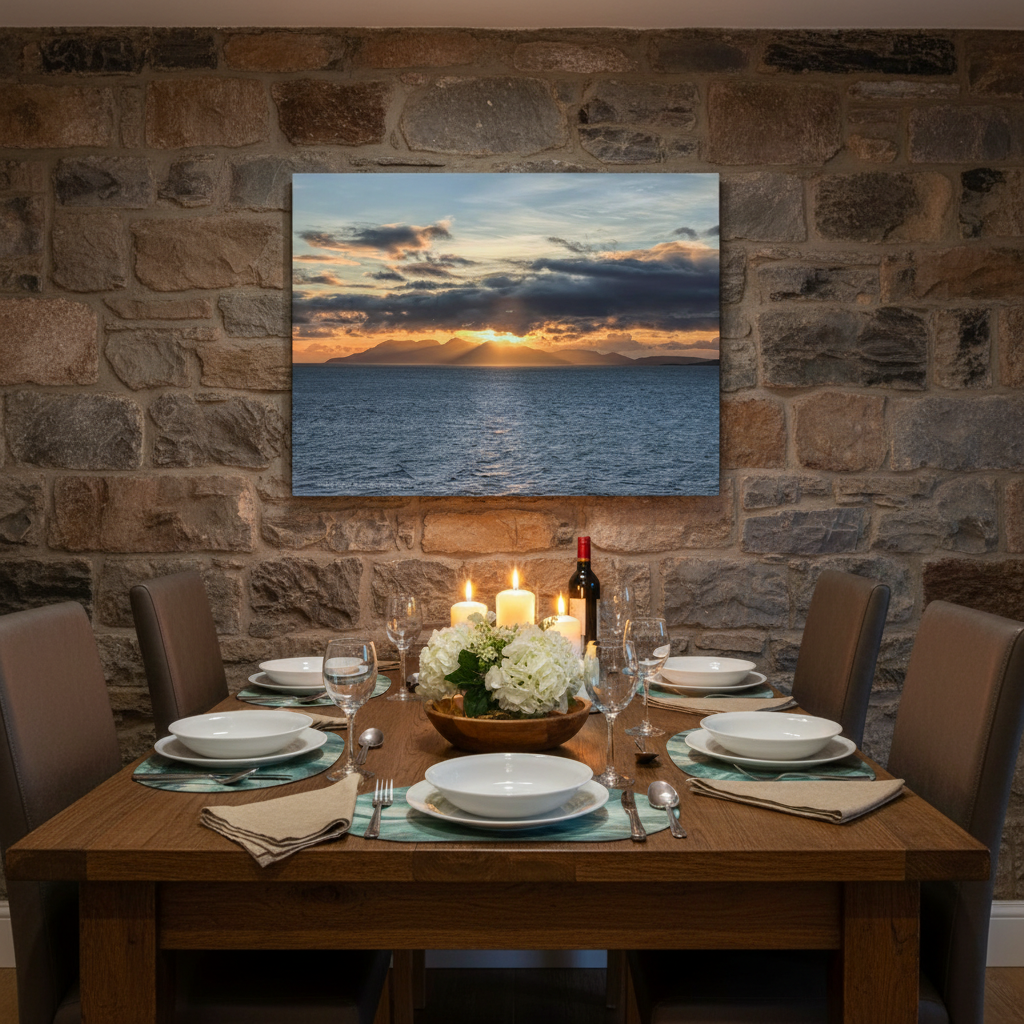 Isle of Rum Sunset Canvas Print – By Photographer Fergus King | Scottish Island Seascape Wall Art