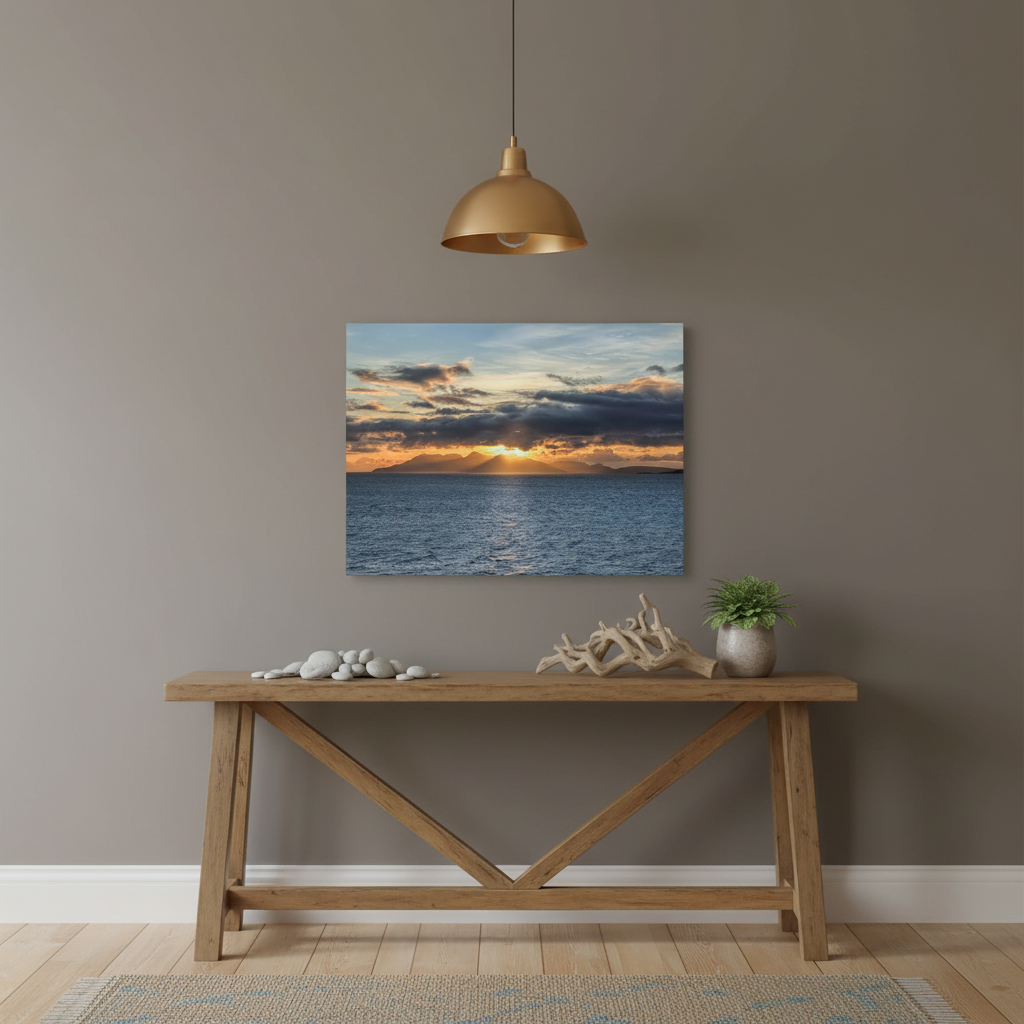 Isle of Rum Sunset Canvas Print – By Photographer Fergus King | Scottish Island Seascape Wall Art