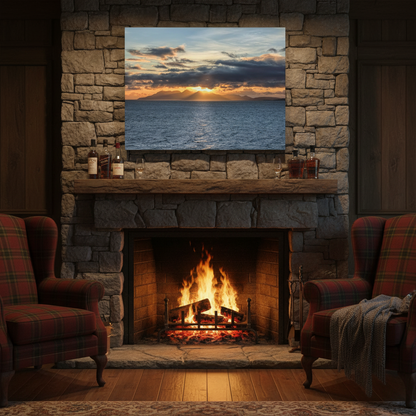 Isle of Rum Sunset Canvas Print – By Photographer Fergus King | Scottish Island Seascape Wall Art