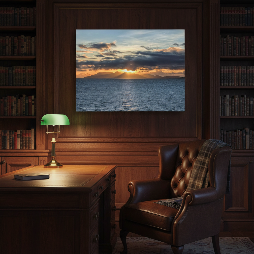Isle of Rum Sunset Canvas Print – By Photographer Fergus King | Scottish Island Seascape Wall Art