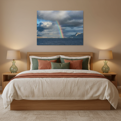 Knoydart Rainbow canvas print – by photographer Fergus King l Scottish Highlands landscape wall art
