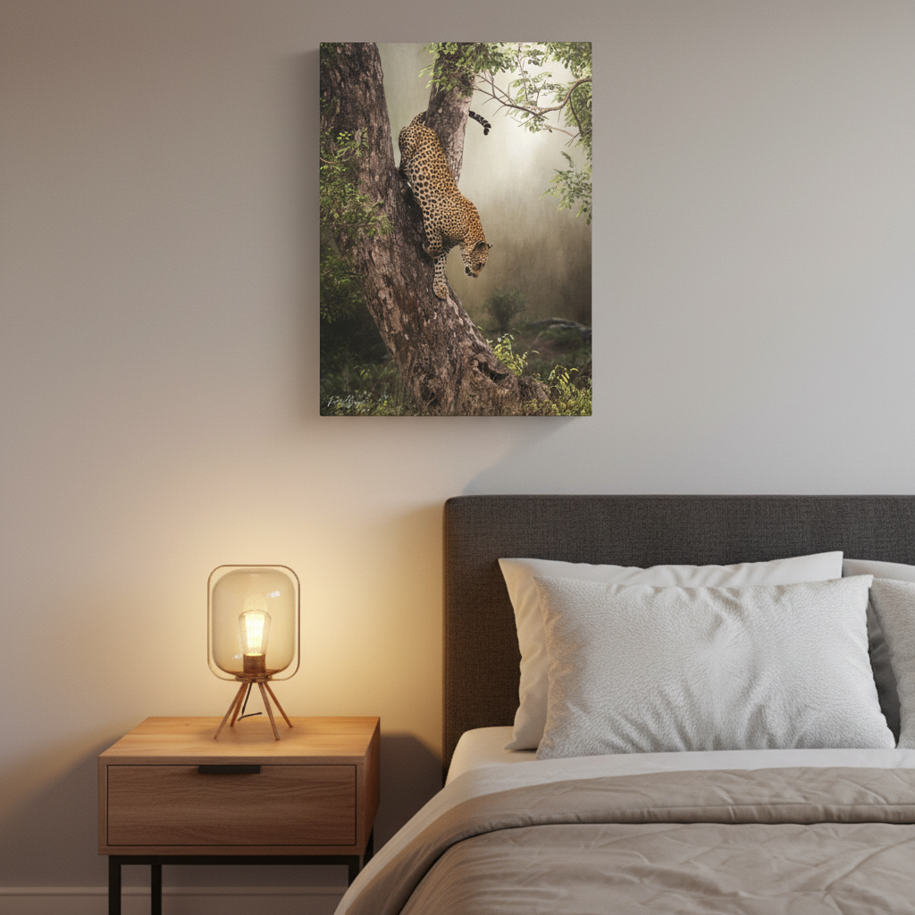 Leopard in Descent — By Photographer Patsy Weingart