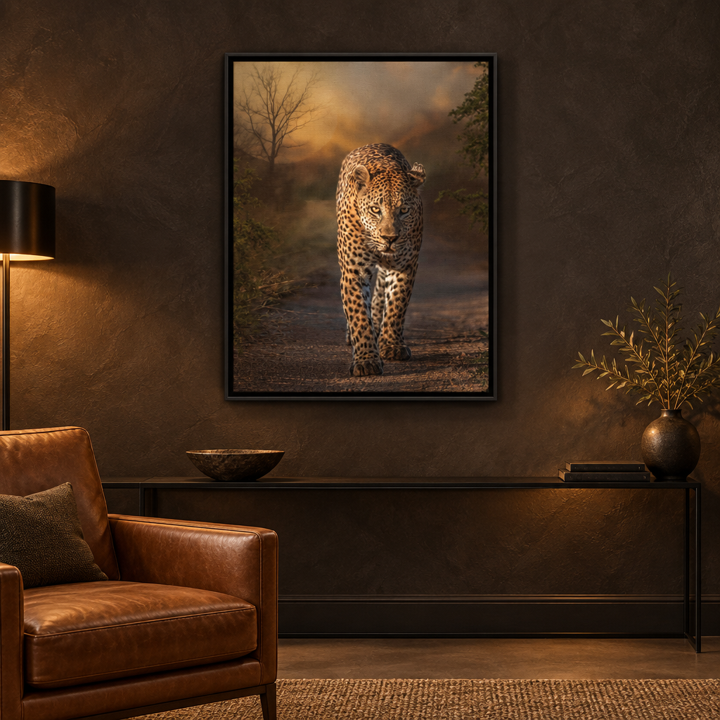 Leopard Walking at Sunset — By Photographer Patsy Weingart