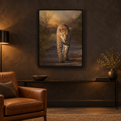 Leopard Walking at Sunset — By Photographer Patsy Weingart