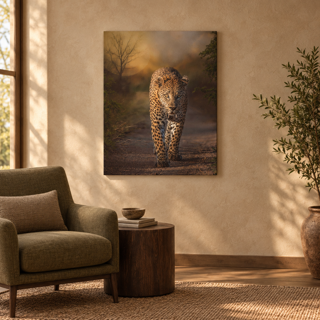 Leopard Walking at Sunset — By Photographer Patsy Weingart