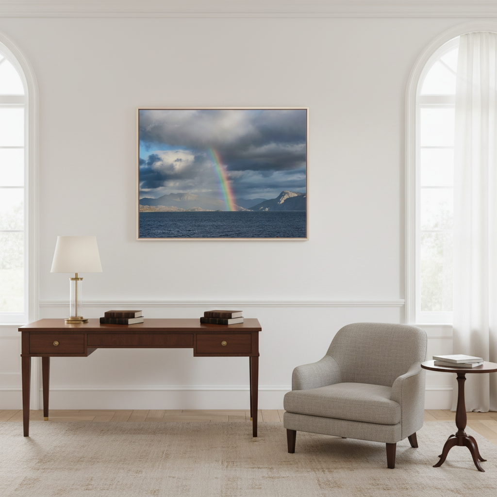 Knoydart Rainbow canvas print – by photographer Fergus King l Scottish Highlands landscape wall art