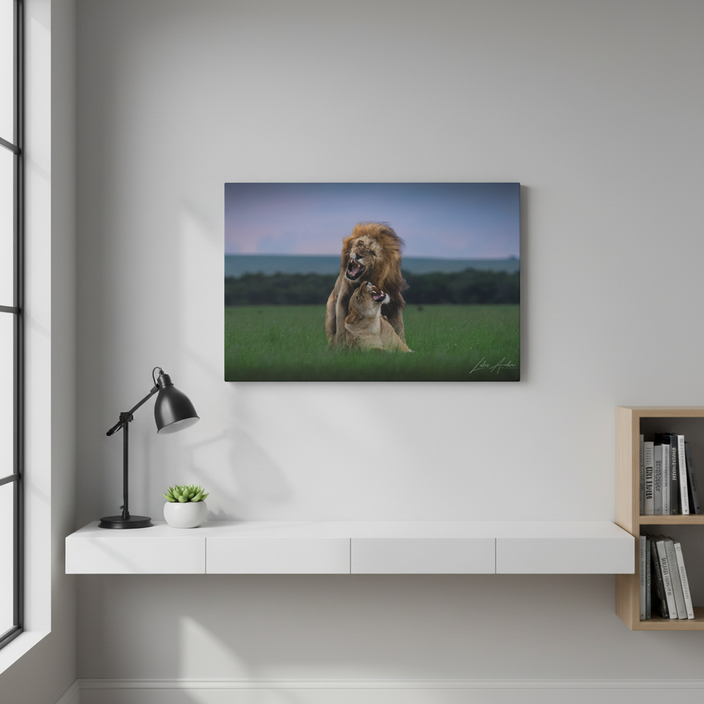 Lion Pair in Tense Exchange — By Photographer Lukas Andersen
