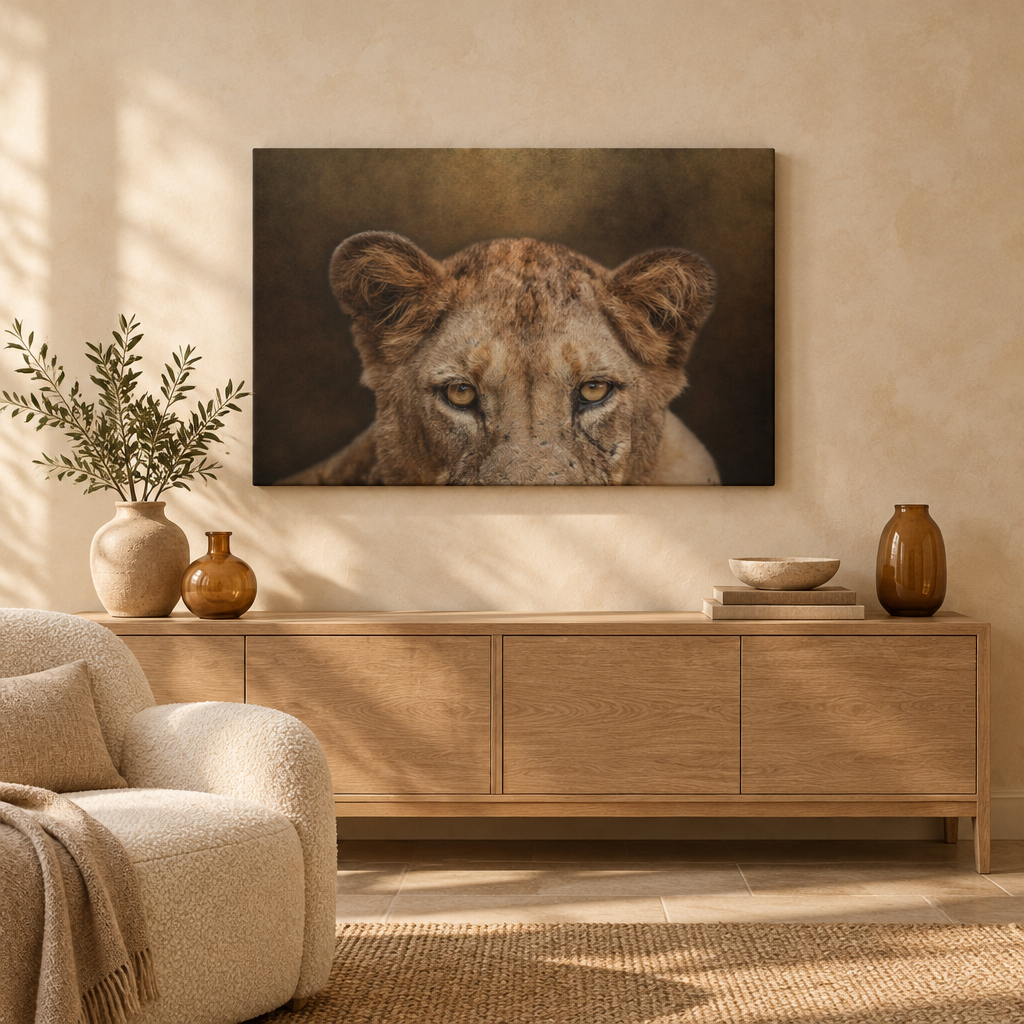 Lioness Portrait in Golden Light — By Photographer Patsy Weingart