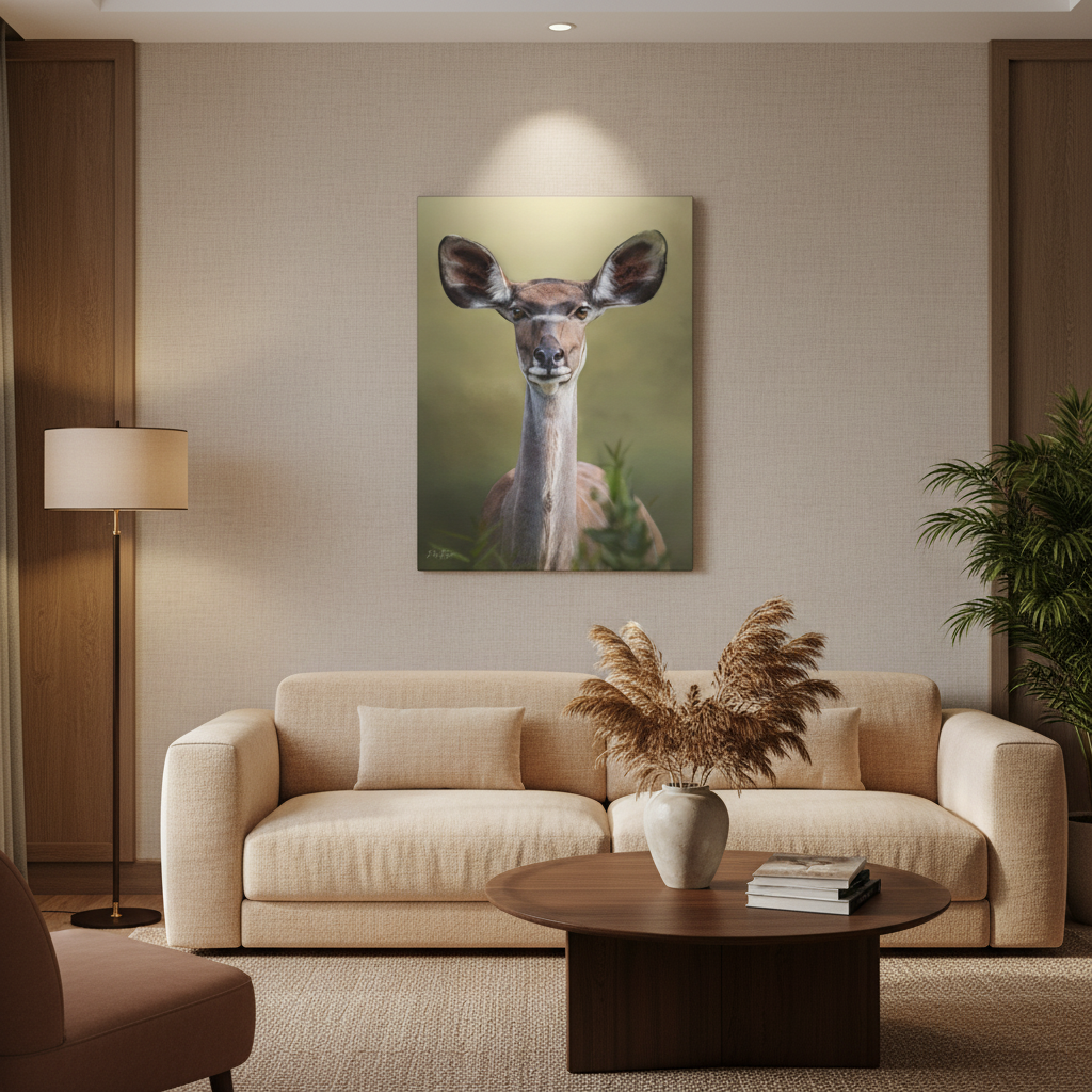 Ears of the Plains – Kudu Portrait by Photographer Patsy Weingart
