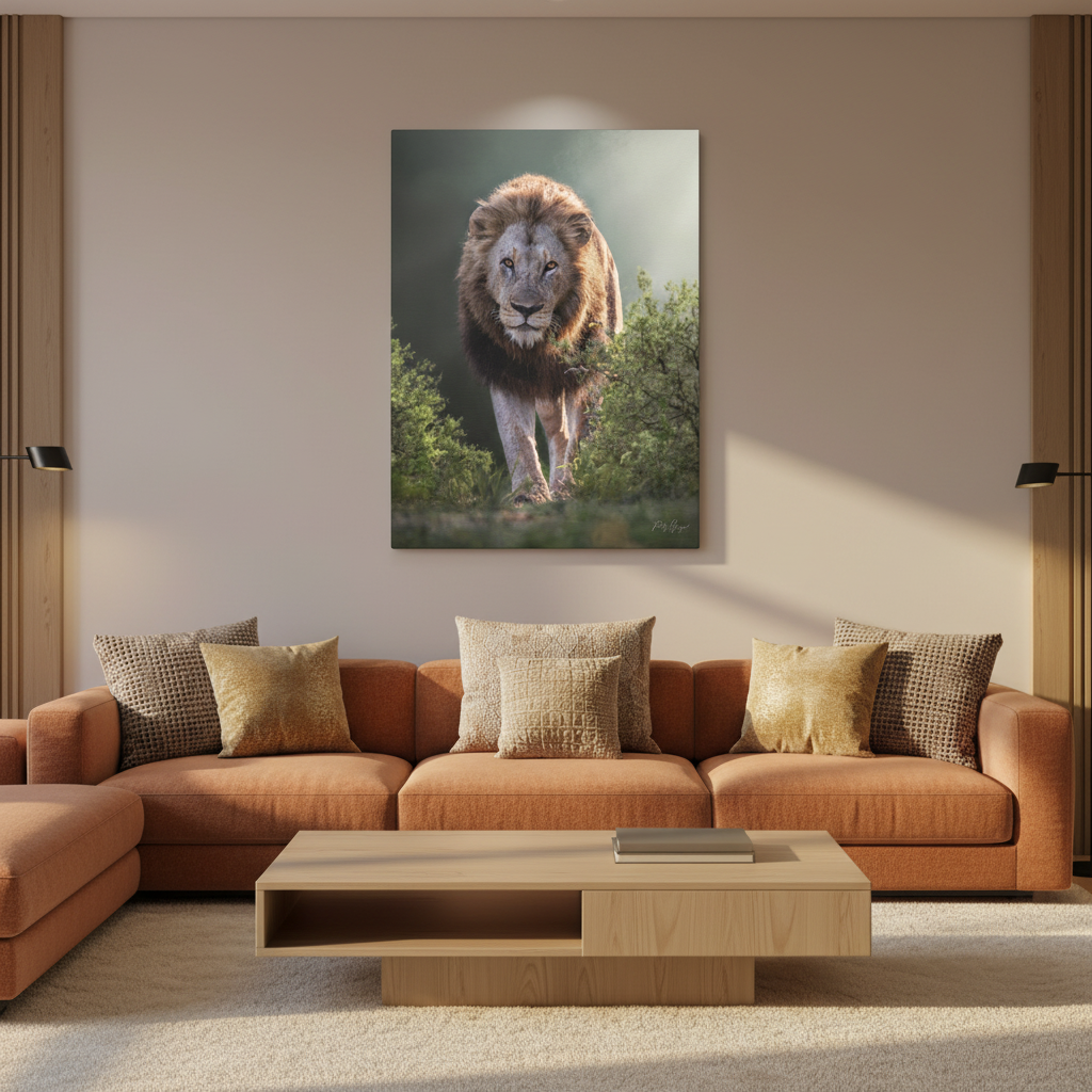 King of the Wild – Lion Canvas Print by Photographer Patsy Weingart