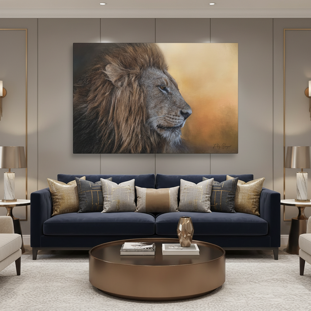The Watchful King – Close‑Up Male Lion by Photographer Patsy Weingart