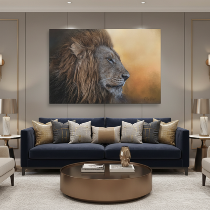 The Watchful King – Close‑Up Male Lion by Photographer Patsy Weingart