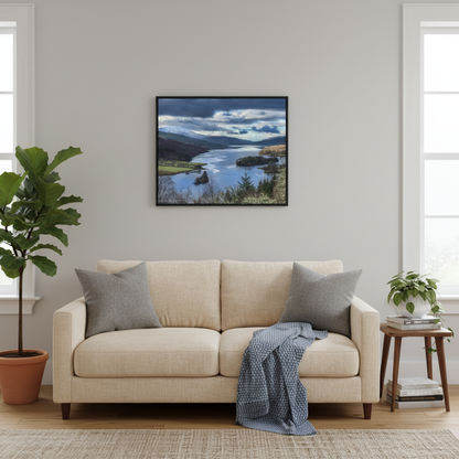 Loch Tummel with Snowy Peaks – Canvas Print by Photographer Fergus King
