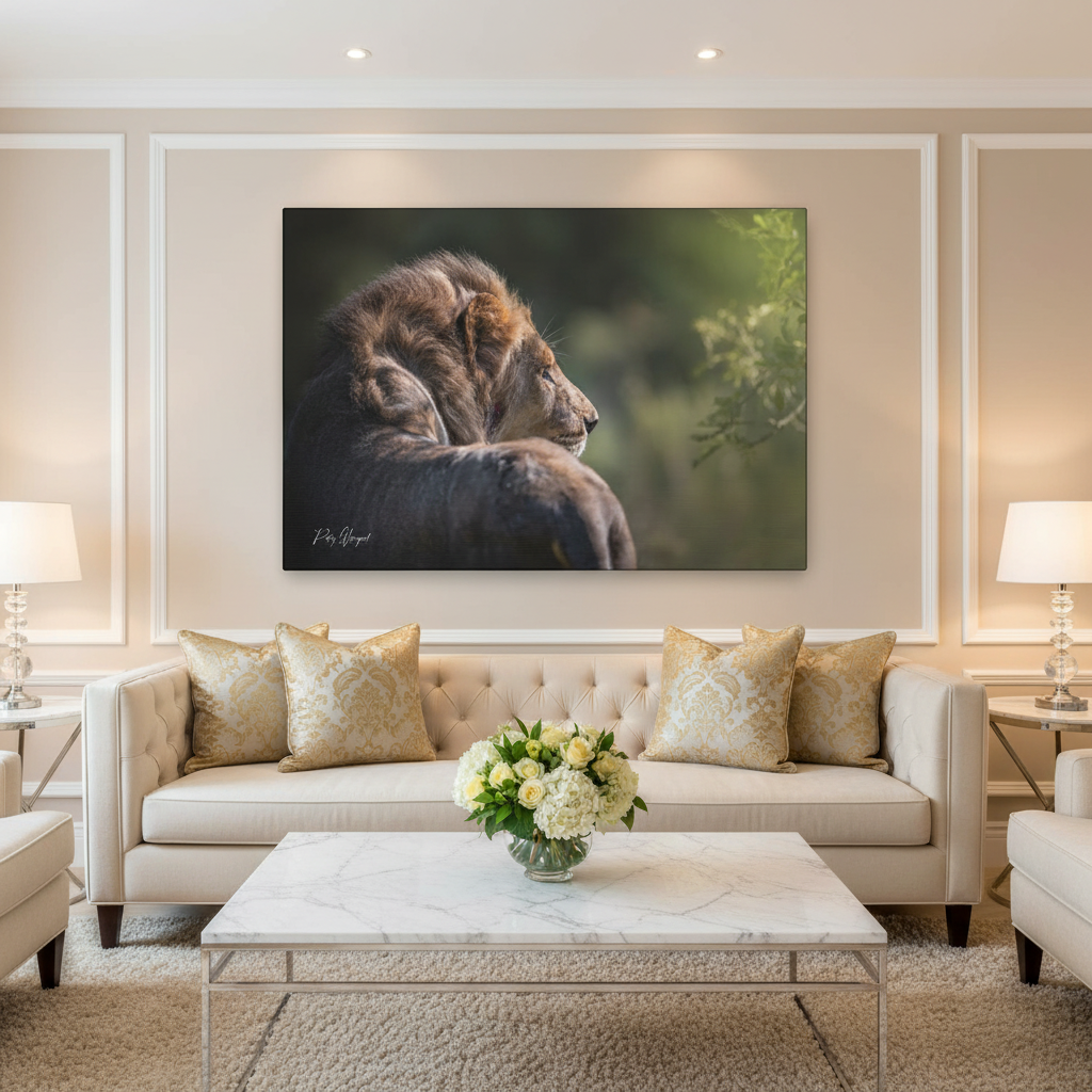 Lion in the Sun’s Glow – By Photographer Patsy Weingart