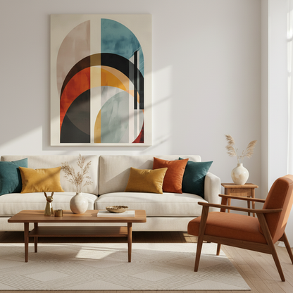 Abstract Archways Canvas Wall Art – Mid-Century Modern Stretched Print