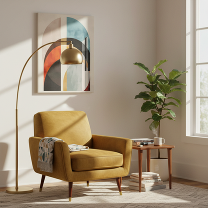 Abstract Archways Canvas Wall Art – Mid-Century Modern Stretched Print