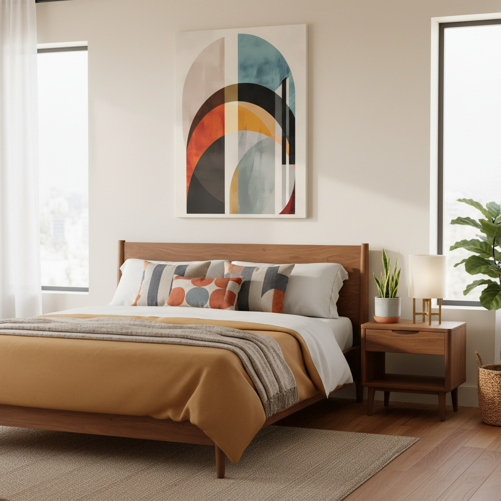 Abstract Archways Canvas Wall Art – Mid-Century Modern Stretched Print