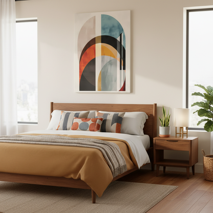 Abstract Archways Canvas Wall Art – Mid-Century Modern Stretched Print