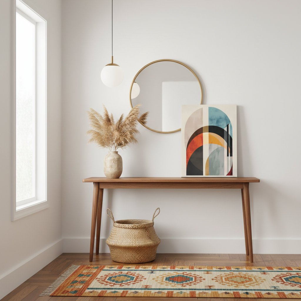 Abstract Archways Canvas Wall Art – Mid-Century Modern Stretched Print