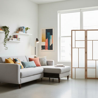 Abstract Geometric Canvas Art — Modern Colorblock Matte Stretched Print