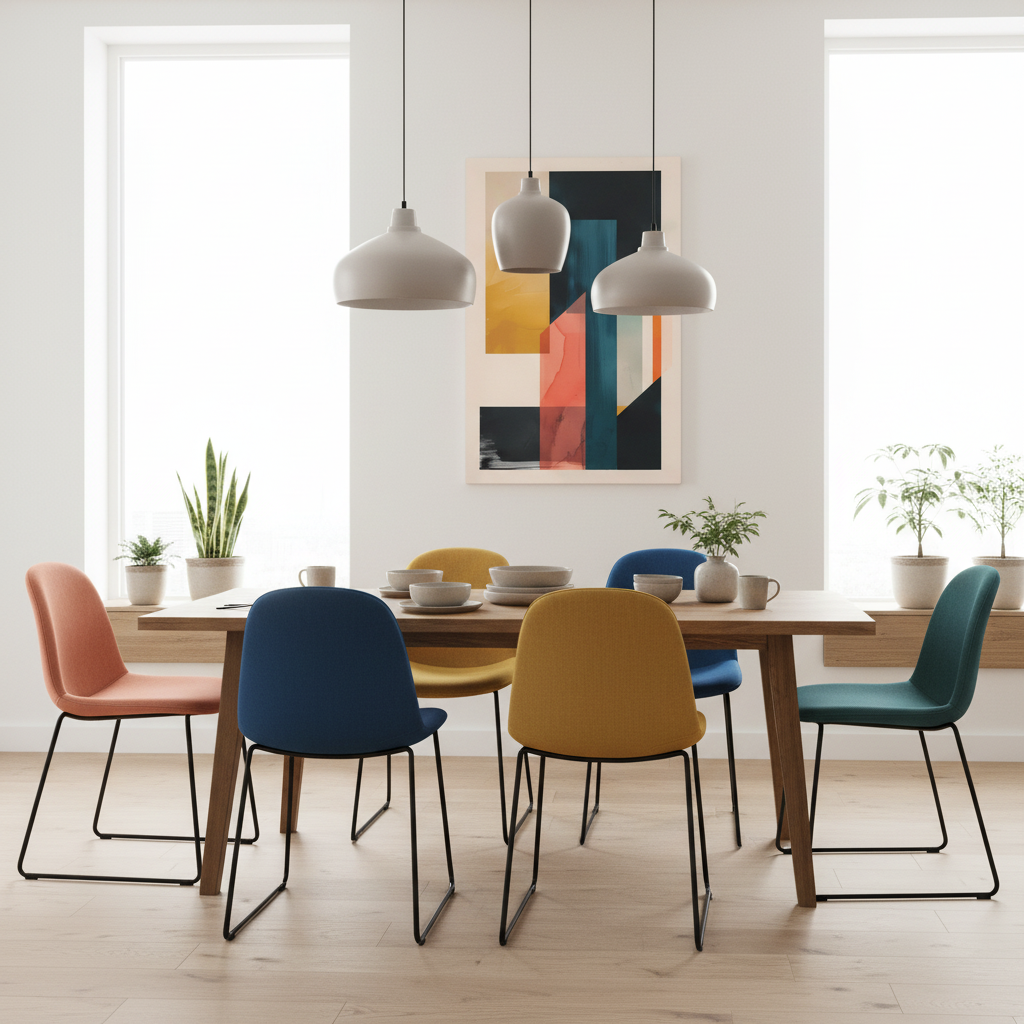 Abstract Geometric Canvas Art — Modern Colorblock Matte Stretched Print