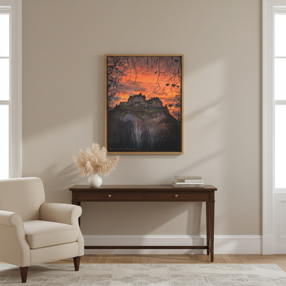 Edinburgh Castle Sunset - Matte Canvas Print By Photographer Fergus King