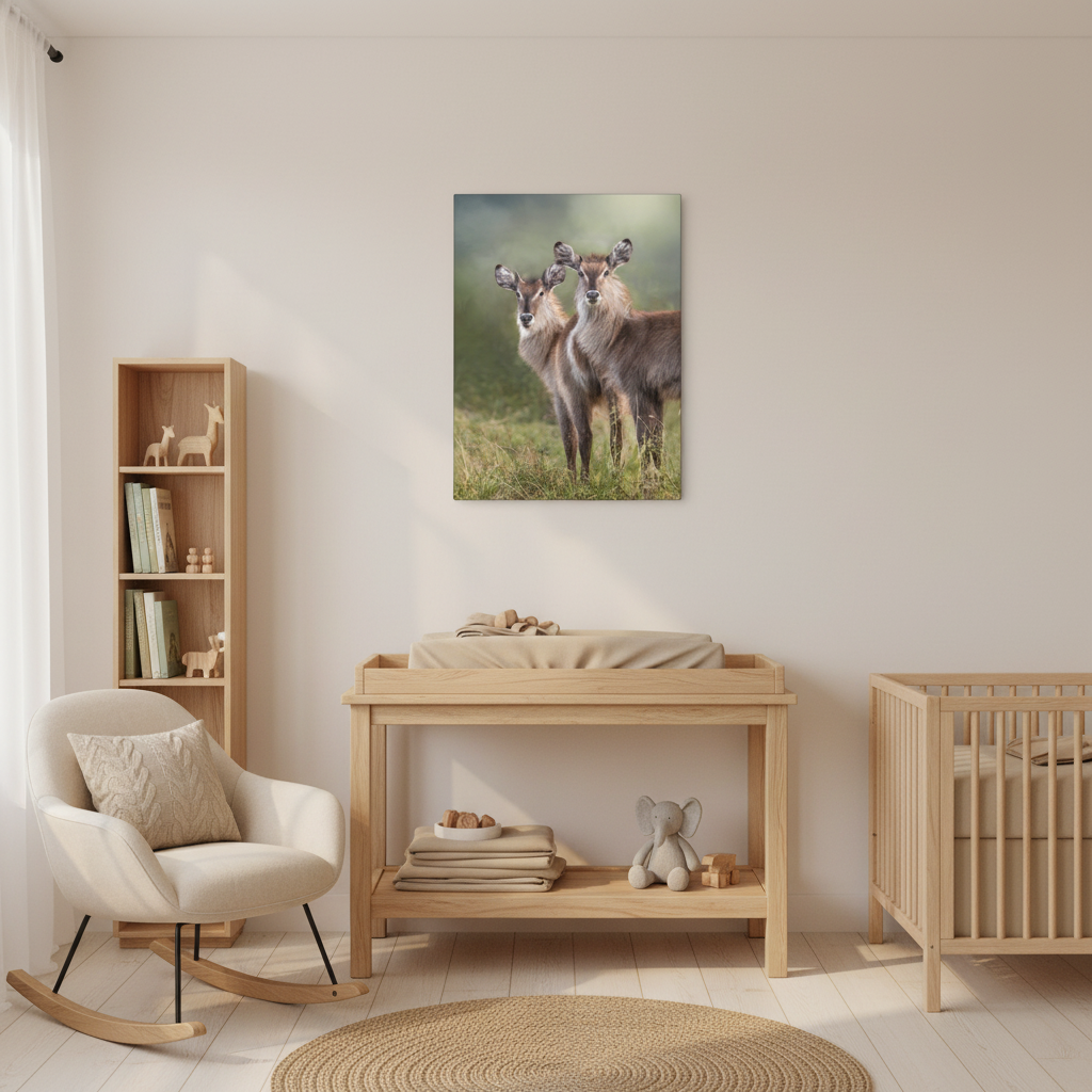 Brothers in the Grass – Young Waterbucks by Photographer Patsy Weingart