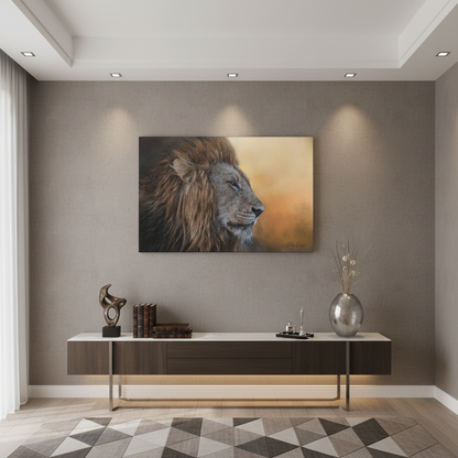 The Watchful King – Close‑Up Male Lion by Photographer Patsy Weingart