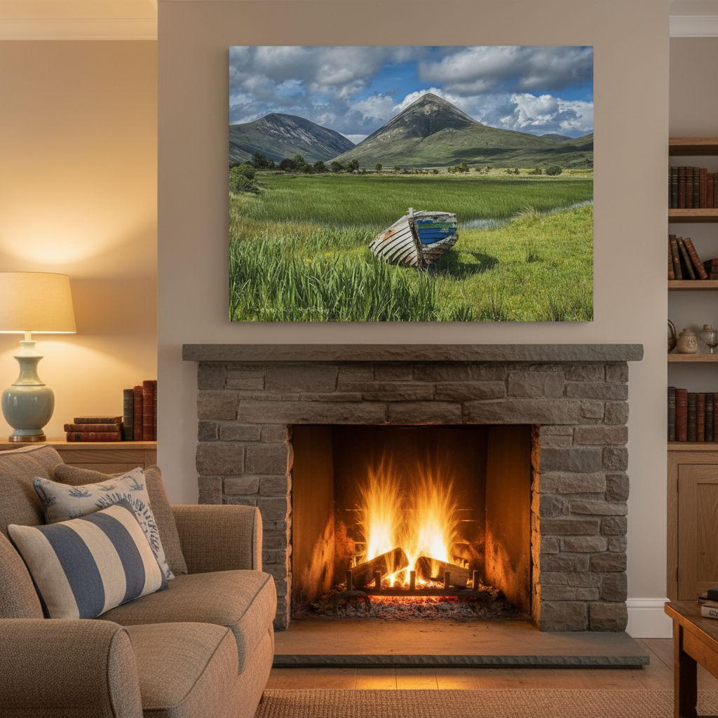 Old Boat, Isle of Skye Canvas Print – By Photographer Fergus King | Scottish Coastal Landscape Wall Art
