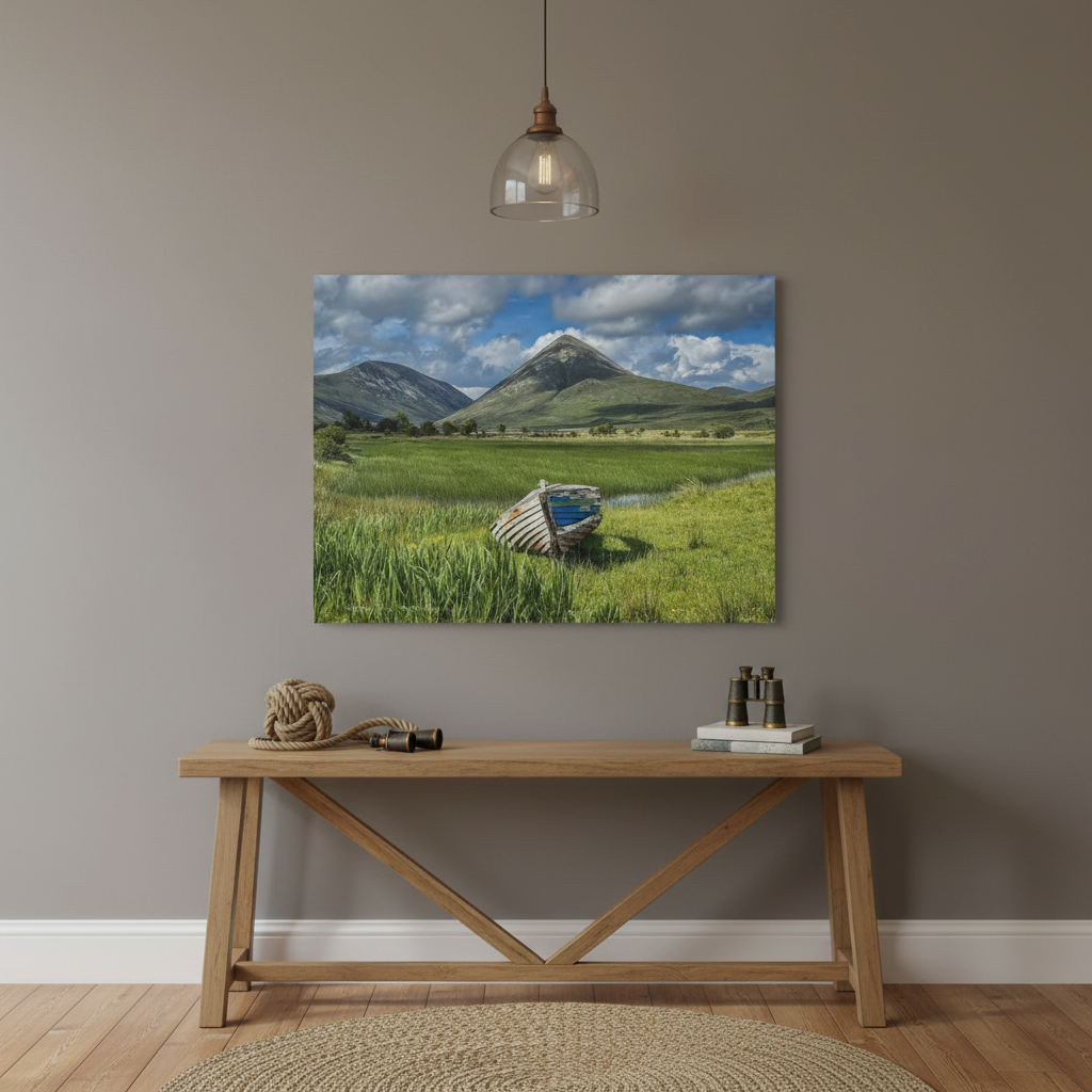 Old Boat, Isle of Skye Canvas Print – By Photographer Fergus King | Scottish Coastal Landscape Wall Art