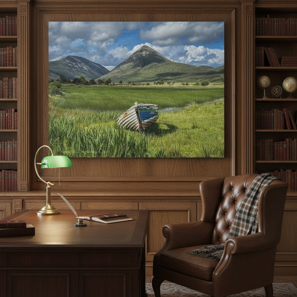 Old Boat, Isle of Skye Canvas Print – By Photographer Fergus King | Scottish Coastal Landscape Wall Art