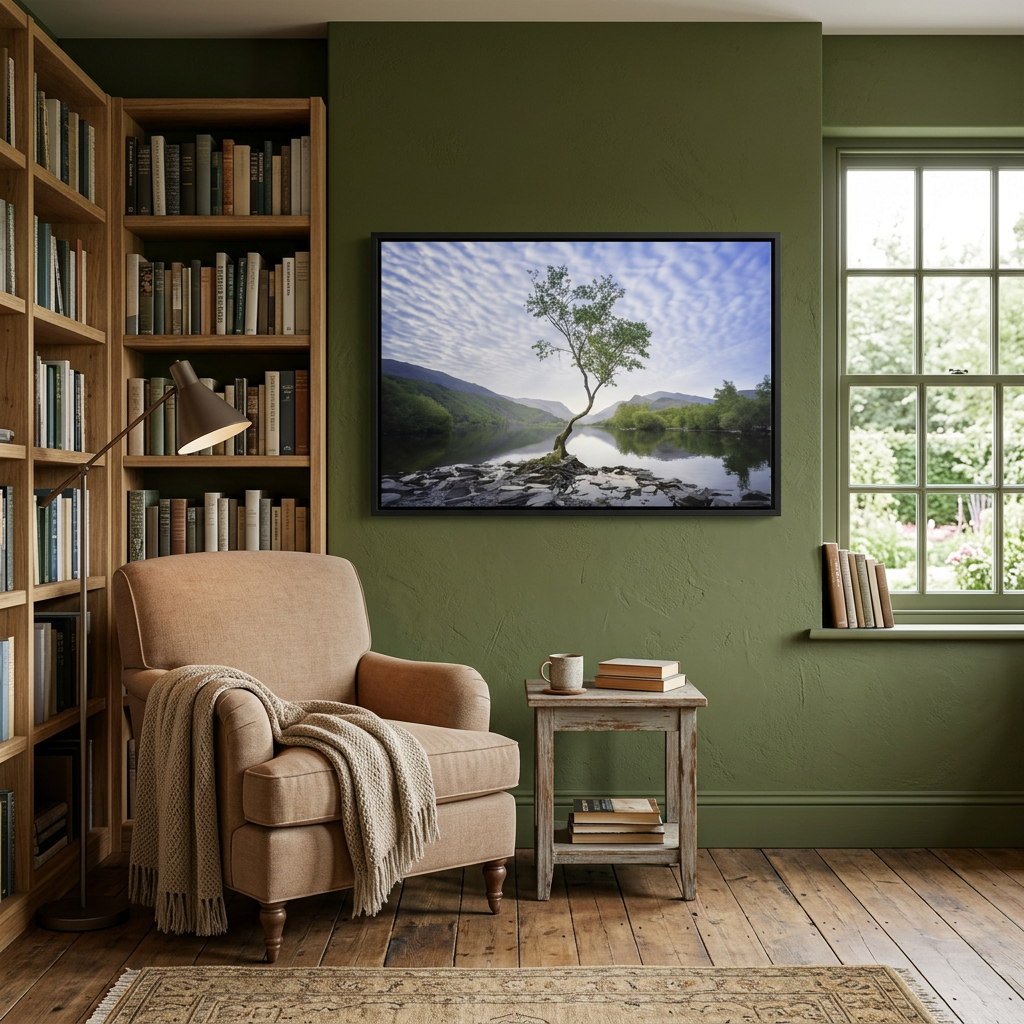 Llyn Padarn in July, Snowdonia – Lone Tree Reflections Under Summer Skies | By Photographer Gareth Mon Jones