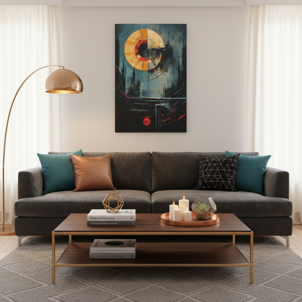 Orbital Echoes” — Cosmic Geometric Poster
