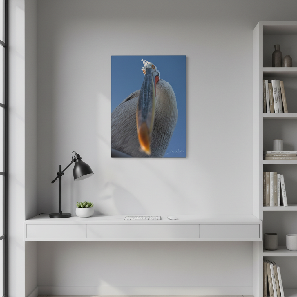 Pelican Gaze Against Open Sky — By Photographer Lukas Andersen