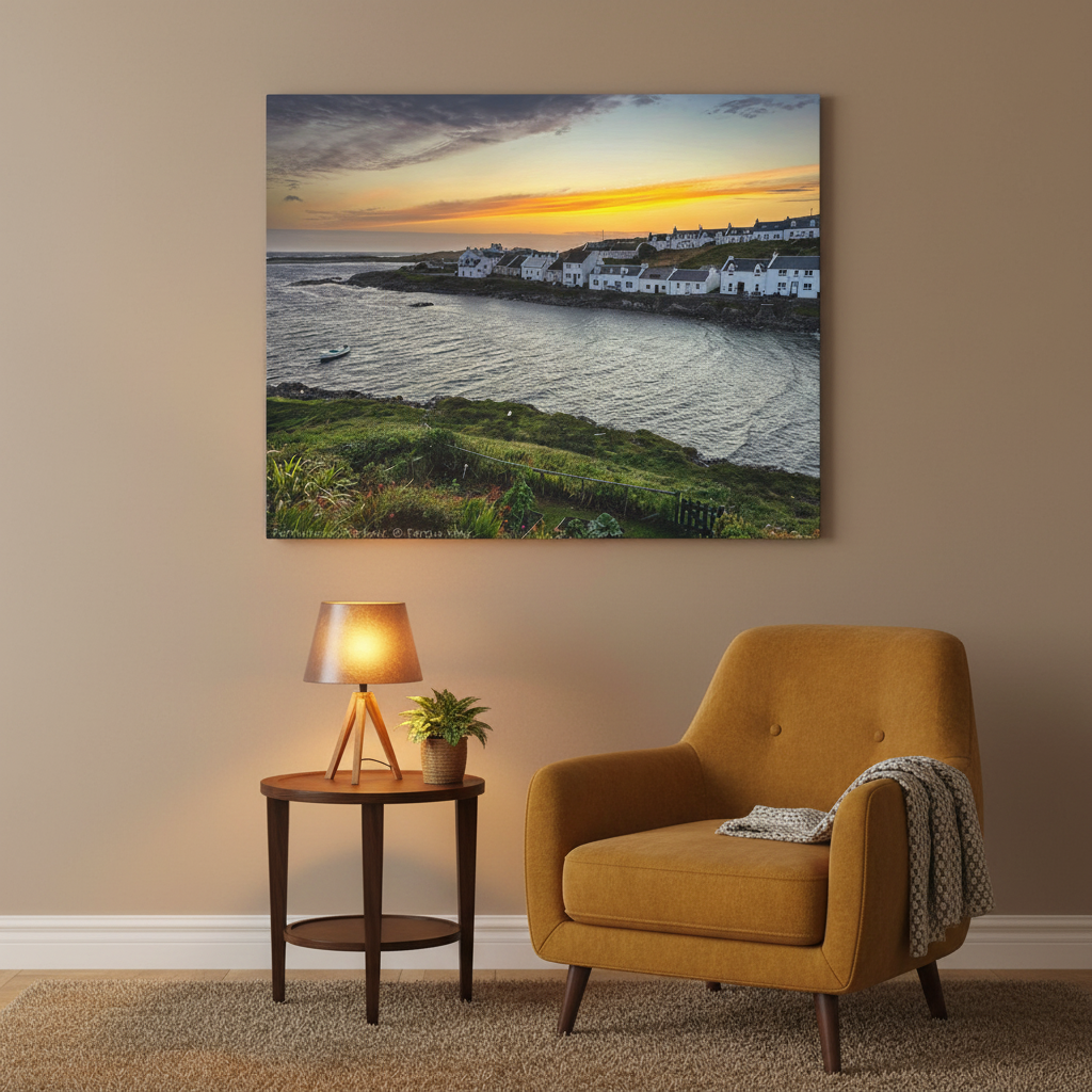 Portnahaven Harbour, Scotland – Canvas Print by Photographer Fergus King