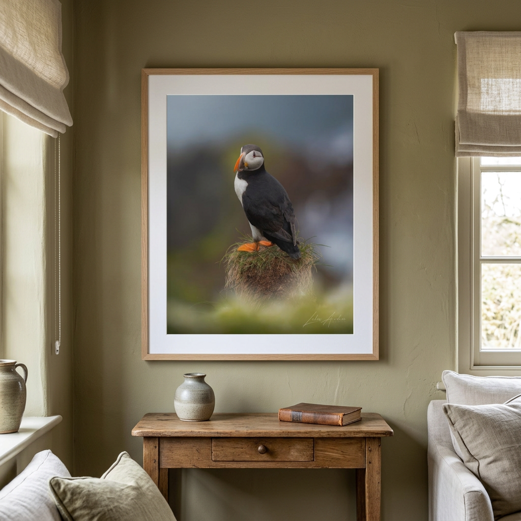 Puffin on the Cliffs Fine Art Print | By Photographer Lukas Andersen