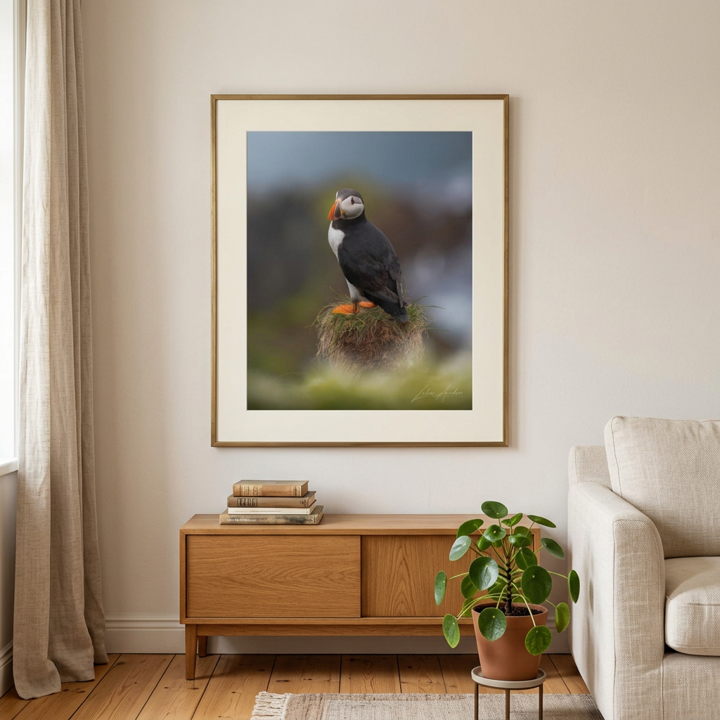 Puffin on the Cliffs Fine Art Print | By Photographer Lukas Andersen