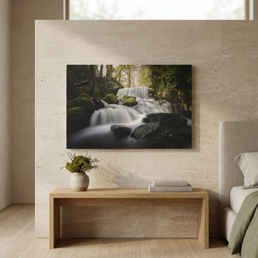 Pwllfanogl Waterfall, Ynys Môn – Sunlight Through the Forest Canopy | By Photographer Gareth Mon Jones